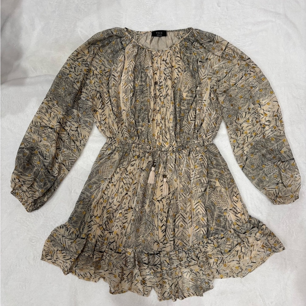 Vici Long Sleeve Flowy Dress